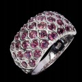 Elegancki pierścionek srebrny 925 naturalne rodolity granaty r 17