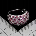 Elegancki pierścionek srebrny 925 naturalne rodolity granaty r 17