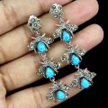 2 925 Kolczyki srebrne naturalne markazyty turkusy pszczoła