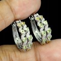 925 Srebrne eleganckie kolczyki naturalne oliwiny szafiry Songea 2
