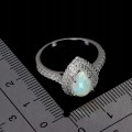 925 Zjawiskowy elegancki pierścionek r 17 cyrkonie naturalny ognisty opal