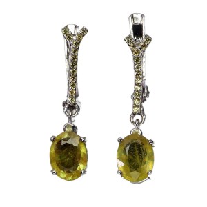 925 Srebrne delikatne eleganckie kolczyki naturalne żółte szafiry 4