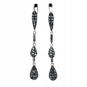 Srebrne delikatne eleganckie 925 kolczyki naturalne niebieskie szafiry 4