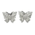 Srebrne eleganckie delikatne kolczyki cyrkonie 925 motyl 4