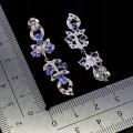 4 Kolczyki srebrne zjawiskowe eleganckie natural granaty rodolity tanzanity