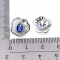925 Srebrne kolczyki eleganckie naturalne kianity cyrkonie 4