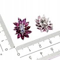 Kolczyki srebrne zjawiskowe eleganckie natural granaty rodolity tanzanity 4