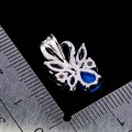 Wisiorek delikatny srebrny naturalne granaty niebieski opal tanzanit 925