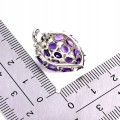 Wisiorek srebrny elegancki zjawiskowy naturalne ametysty diopsydy 925