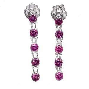 Delikatne 925 eleganckie kolczyki lew naturalne rodolity granaty wiszące 4