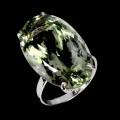 925 Pierścionek srebrny naturalny 25ct prasiolit jak zielony ametyst r 16