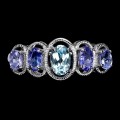 Srebrny pierścionek zjawiskowy r 16 naturalne tanzanity sky blue topaz