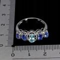Srebrny pierścionek zjawiskowy r 16 naturalne tanzanity sky blue topaz