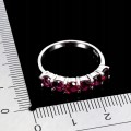 925 Pierścionek r 16 delikatny elegancki srebrny naturalne granaty rodolity