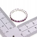 Delikatny srebrny pierścionek r 15 naturalne granaty rodolity 925