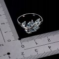 925 Pierścionek elegancki delikatny sky blue topazy naturalne r 16