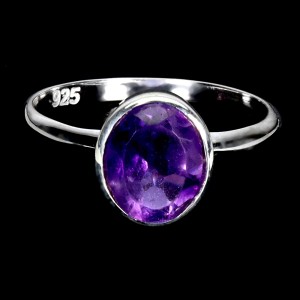 925 Pierścionek elegancki delikatny ametyst naturalny zjawiskowy r 14
