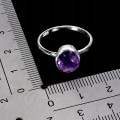 925 Pierścionek elegancki delikatny ametyst naturalny zjawiskowy r 14