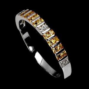 925 Pierścionek obrączka delikatna r 16.5 naturalne szafiry Songea