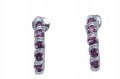 925 Srebrne eleganckie delikatne kolczyki naturalne granaty rodolity 4
