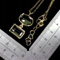 Zjawiskowy elegancki srebrny naszyjnik naturalne duże prasiolity 925
