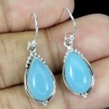 4 925 Eleganckie srebrne wiszące kolczyki naturalne chalcedony