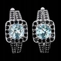 Srebrne eleganckie kolczyki naturalne topazy sky blue czarne spinele 4