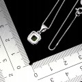 925 Delikatny elegancki naszyjnik srebrny naturalny diopsyd cyrkonie
