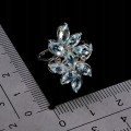 925 Pierścionek elegancki zjawiskowy sky blue topazy szafiry Songea r 14