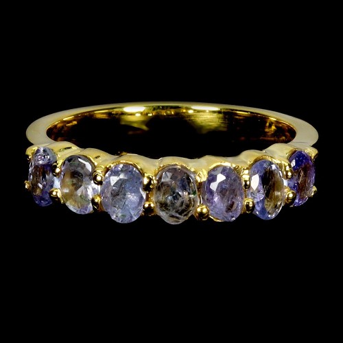 925 Delikatny srebrny pierścionek r 13.5 naturalne tanzanity