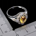Pierścionek 925 elegancki naturalne tanzanity cytryn szafiry Songea r 18