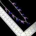 925 Srebrny piękny elegancki naszyjnik naturalne ametysty
