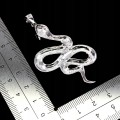 Wisiorek srebrny elegancki naturalne markazyty wąż 925