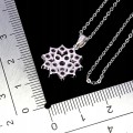 925 Srebrny elegancki naszyjnik delikatny naturalne granaty rodolity