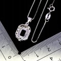Srebrny elegancki 925 naszyjnik delikatny cyrkonie granat naturalny