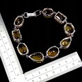 Elegancka zjawiskowa bransoletka naturalne okazałe cytryny 132ct srebrna