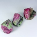 Zoisyt rubin kamienie naturalne 184.74ct zestaw 3 sztuki