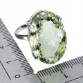 925 Pierścionek srebrny naturalny 29ct prasiolit jak zielony ametyst r 18.5