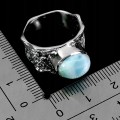 Pierścionek 925 zjawiskowy elegancki srebrny naturalny larimar r 10.5