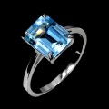 Delikatny elegancki pierścionek srebrny naturalny Sky Blue Topaz r 16.5
