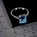 Delikatny elegancki pierścionek srebrny naturalny Sky Blue Topaz r 16.5