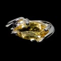 Pierścionek elegancki r 17 srebrny delikatny naturalny cytryn 925