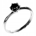Pierścionek czarny diament 0.47ct srebrny 925 r15
