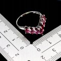 Pierścionek r 16 delikatny elegancki srebrny naturalne granaty rodolity 925