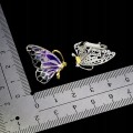 Kolczyki srebrne zjawiskowe emaliowane motyle naturalne czarne spinele 5