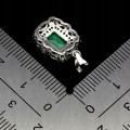 Delikatny elegancki wisiorek srebrny naturalny beryl cyrkonie 925