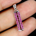 925 Delikatny elegancki wisiorek srebrny naturalne rubiny