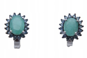 925 Eleganckie delikatne kolczyki naturalne beryle szafiry niebieskie 5