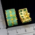 Srebrne zjawiskowe eleganckie kolczyki 925 naturalne szmaragdy beryle 5