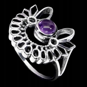 925 Pierścionek elegancki naturalny ametyst zjawiskowy r 18